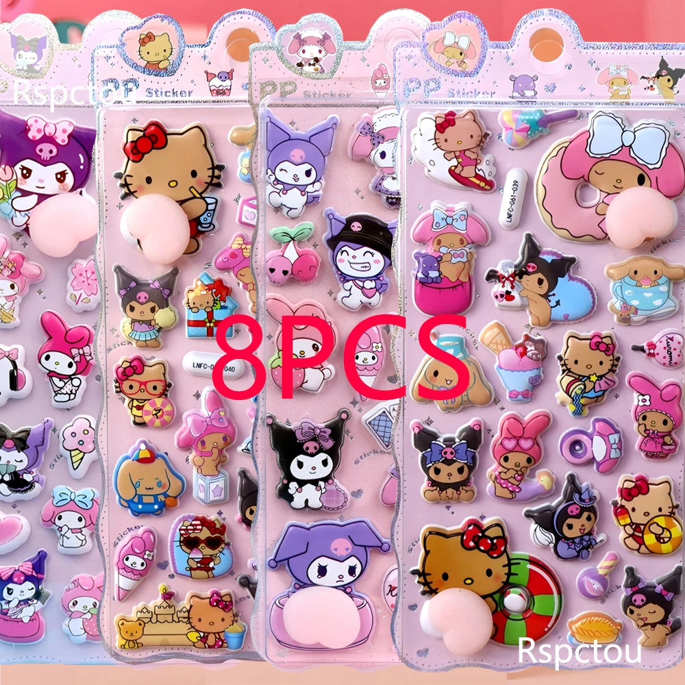 재미있는 산리오 부드러운 핀치블 버블 스티커 귀여운 쿠로미 마이멜로디 만화 스티커 여행가방 휴대폰 데칼 선물 귀여운 장식