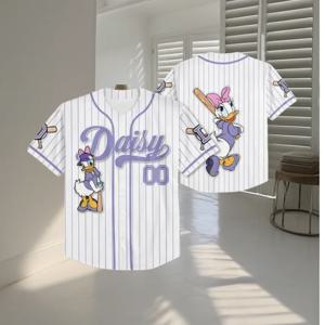 도널드 덕 데이지 덕 야구 유니폼 맞춤형 2026 소녀 의상 귀여운 여름 선물 가족 상의 성인 셔츠 하와이안 셔츠