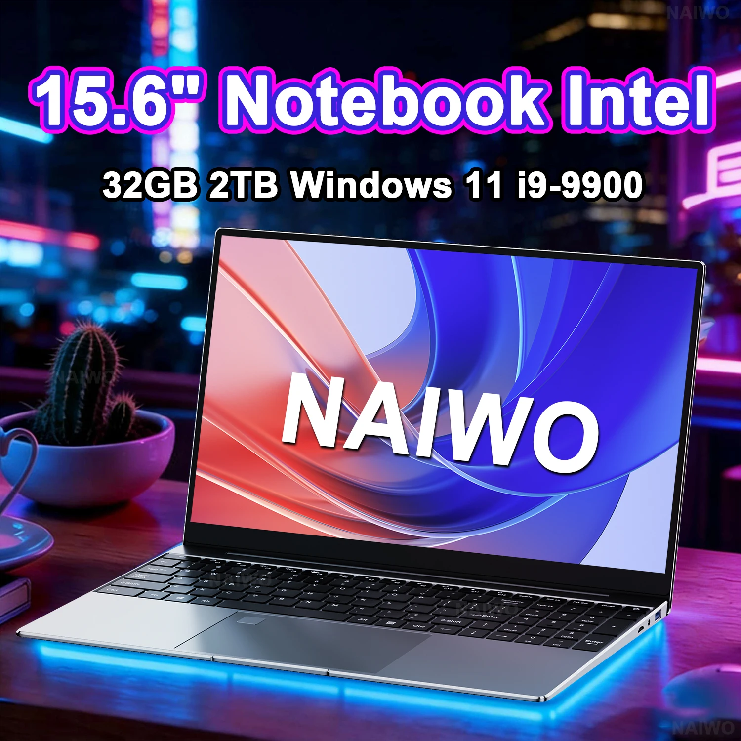 나이워 핫 15.6인치 노트북 32GB 2TB 윈도우 11 인텔 코어 i9 9900 게이밍 컴퓨터 PC 1920*1080 HD 게이머 사무용 울트라 슬림 노트북