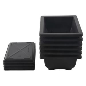 식물, 꽃, 허브, 플라스틱 사각 화분, 내장 메쉬가 있는 클래식 딥 습식 트레이, 6 개 분재 화분