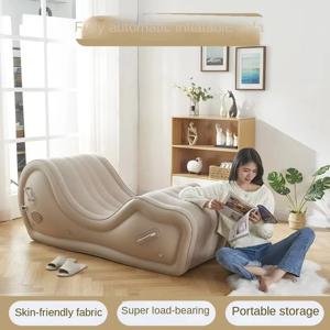 간편한 레이지 소파 라운지 체어 완전 자동 야외 휴대용 에어 쿠션 PVC 인플레이터블 소파 체어, 캠핑 의자