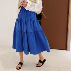 플러스 사이즈 여성용 롱 여름 스커트 하이웨이스트 코튼 린넨 맥시 스커트 봄 가을 플리츠 주름 스커트