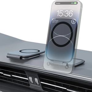 차량용 마그네틱 폰 홀더, 듀얼 사이드 강력 자석이 있는 MagSafe 차량용 거치대, 초박형 조절 가능 휴대폰 홀더, 차량용