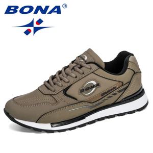 BONA 2023 새 디자이너 남자 미끄럼 방지 조깅 신발 유행 운동화 남자 야외 산책 스포츠 신발 남자 운동화