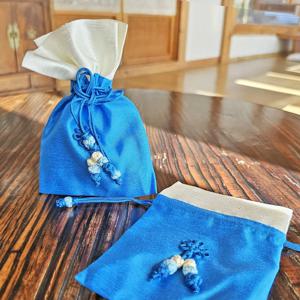 위클 오색찬란 복주머니 간식 구디백 파랑