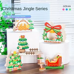 크리스마스 파티 시리즈 나무 햄스터 집 작은 동물 케이지 조경 용품 쥐 액세서리 드워프 마우스 다람쥐 집