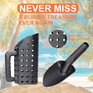 금속 탐지기 모래 국자 및 삽 세트 물 해변을위한 파기 도구 액세서리 금속 감지 빠른 선별
