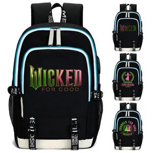 2025 위키드 포 굿 영화 백팩 노트북 백팩 십대 남학생 여학생 학생용 책가방 모칠라