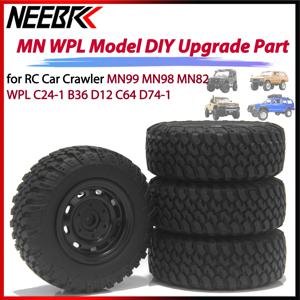 MN99S, MN98, MN99, MN82, MN78, MN168, WPL C24-1 B36 C64 JJRC Q75 군용 트럭용 73mm 5mm Hex RC 오프로드 타이어 자동차 휠