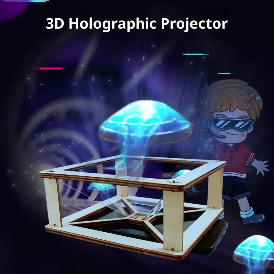 3D 홀로그램 프로젝션 DIY 모델 키트 - 어린이를 위한 과학 및 교육 빌딩 장난감 어린이 선물 장난감