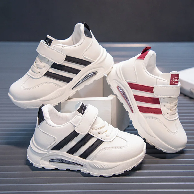 2026년 신상 봄 가을 운동화 소년용 패션 패치워크 스트라이프 아빠 운동화 소녀용 블랙 카키 그레이 어린이 운동화