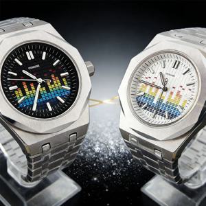 42mm 남성용 시계 미요타 8215 무브먼트 사파이어 글래스 케이스 뮤직 페스티벌 남성용 방수 손목시계