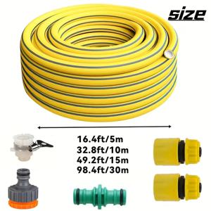 10/20/30m 헤비듀티 고무 정원 호스 - 긁힘 및 마모 방지, 누수 방지, 가정, 발코니 및 세차용 사계절용