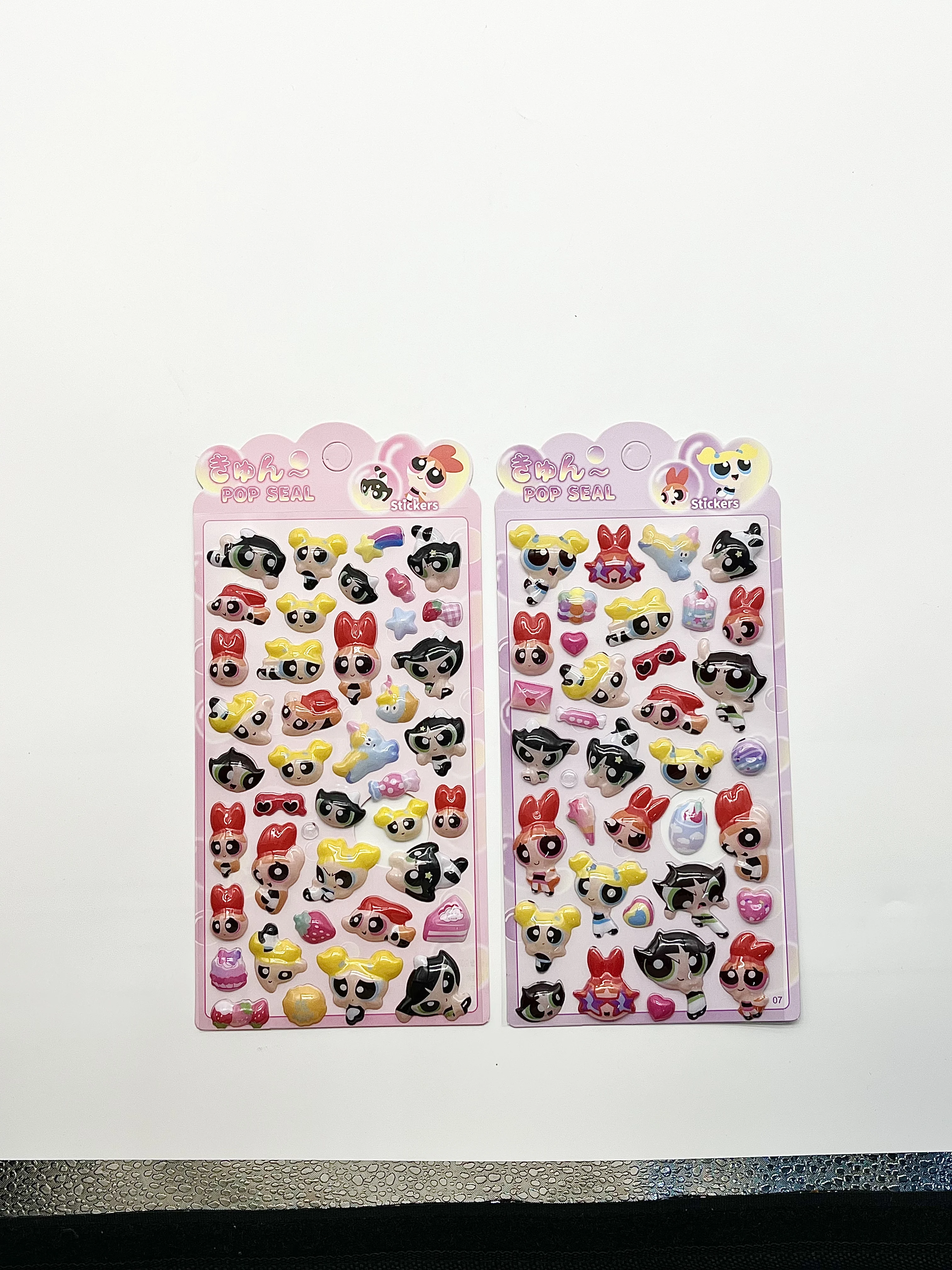 어린이 만화용 5가지 스타일 3D 입체 릴리프 스티커, 컴퓨터 장식용 귀여운 스티커, 애니메이션 스티커