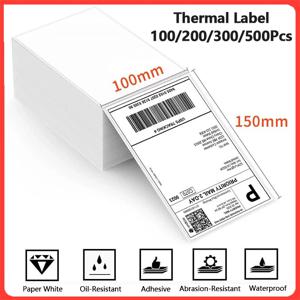 4x6 인치 열전사 라벨지 100/200/500매 100x150mm 라벨 배송용 DHL UPS 익스프레스 바코드 9220/9210/246S/D100/D200용