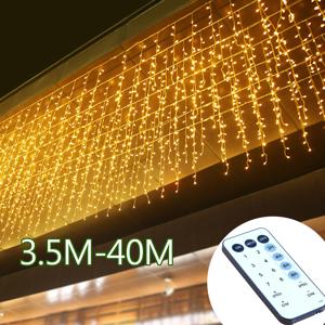 아이스클 스트링 라이트 야외 LED 요정 조명 가랜드 새해 파티 웨딩 정원 테라스 크리스마스 장식 램프