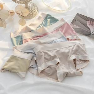 여성용 모달 속옷, 편안한 심리스 섹시 란제리, 친밀한 언더팬츠 브리프, 소녀 단색 M-XL, 4 개/세트