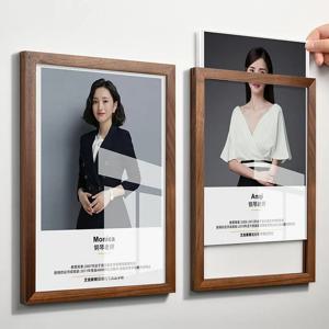 접착식 벽 비전 보드, 목재 아크릴 게시판, A5 무펀치 사무실 디스플레이 보드, A3 포스터 프레임, A3 A4 액자