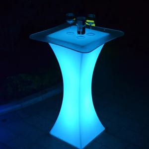 새로운 LED 바 테이블 16가지 색상 변환 조명 LED 칵테일 테이블 발광 커피 바 스툴 파티 이벤트 용품