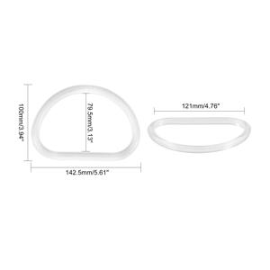 ABQR 10개 투명 가방 손잡이 교체용 D형 핸드백 가방 손잡이 수제 비치백 핸드백 가방 손잡이