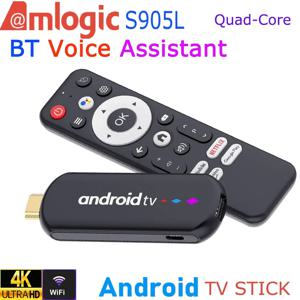 Amlogic S905L 안드로이드 TV 스틱 쿼드 코어 4K 비디오 WiFi BT 음성 어시스턴트 리모컨 미디어 플레이어 스마트 TV 박스 H96 Max