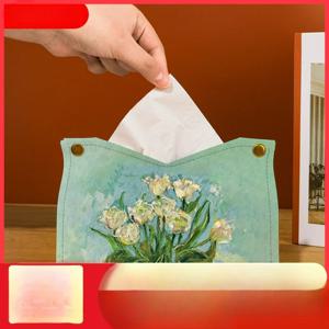 빈티지 유화 스타일 티슈 박스 - 고급 럭셔리 장식용 냅킨 홀더 가정 거실 테이블 창의적 수납