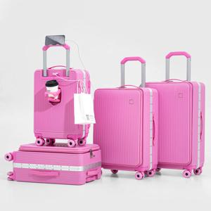 대용량 측면 개방형 여행가방, 깊은 수납공간 디자인의 트롤리 케이스, 원-나인-오픈 플립탑 여행가방, 비밀번호 박스, PC 소재, 고급 학생용