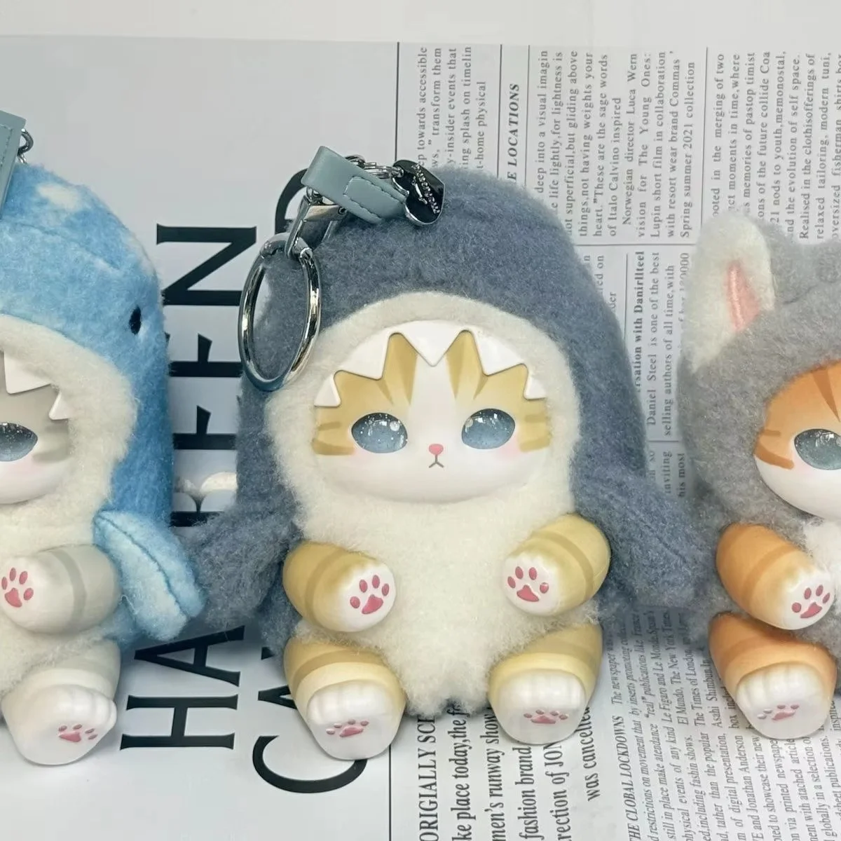 새로운 모후산드 비닐 시리즈 장난감 상어 고양이 서프라이즈 박스 장난감 어린이 생일 선물 펜던트 레플리카