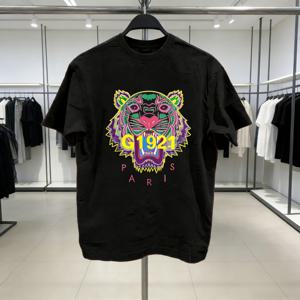 2026 라이온 헤드 프린트 티셔츠 남녀 공용 반팔 순면 티셔츠 패션 명품 브랜드 티셔츠 Y2K 탑 스트릿웨어