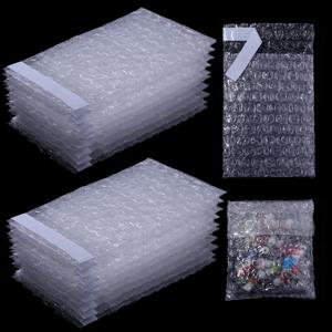 10/20/50pcs 자체 밀봉 플라스틱 충격 방지 가방 투명 버블 폼 포장 가방 이중 필름 쿠션 가방 봉투 포장