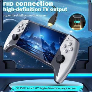 다기능 5인치 IPS HD 레트로 휴대용 게임 콘솔 SF3500 멀티 시스템 지원 FHD 포트&듀얼 코어, 256GB 확장 가능