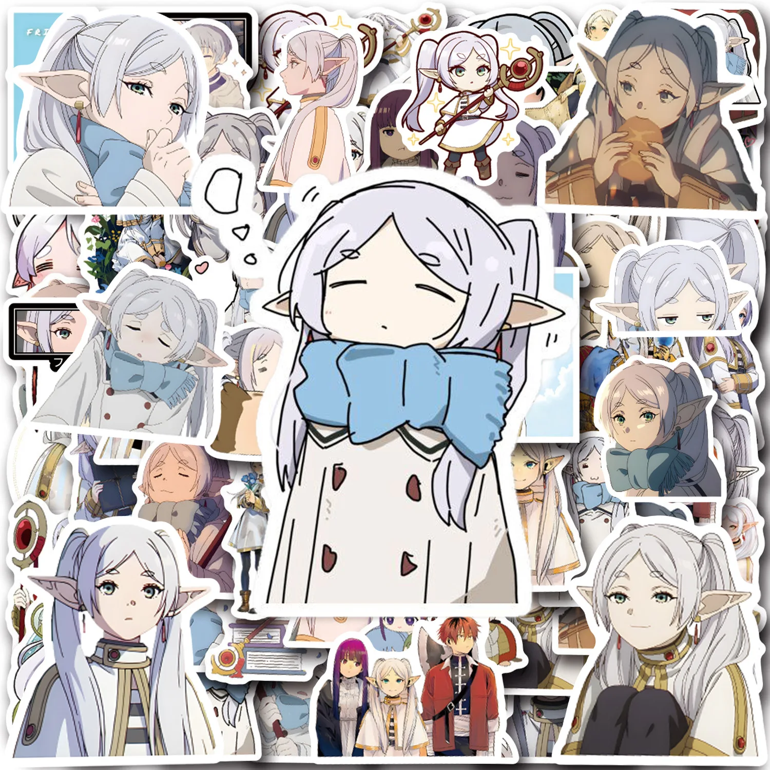 55PCS Frieren Beyond Journeys 스티커 Frieren DIY 스티커 스크랩북킹 전화 수하물 방수 데칼