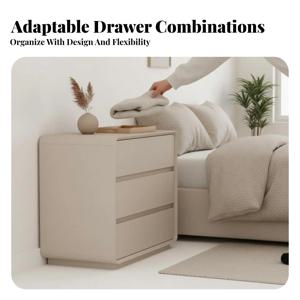 둥근 모서리 서랍장 미니멀리스트 디자인 서랍장 나무 상판 튼튼하고 오래가는 성인용, 거실용