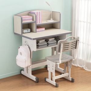 어린이 책상 의자 세트 높이 조절 가능 어린이 학습용 책상 서랍 포함 넓은 데스크탑 남아 여아용