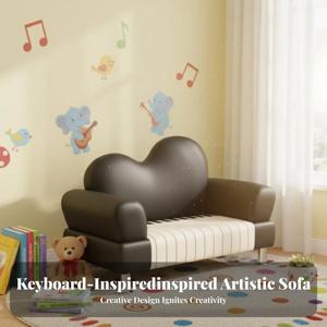 2피스 키보드 모양의 소파와 스툴, 장난스러운 디자인의 어린이 가구, 편안한 패딩, 어린이를 위한 청소가 용이함