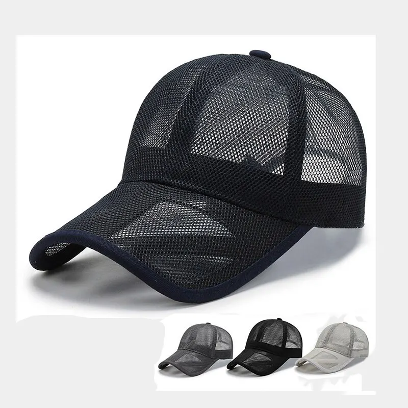 여름 남성 모자 Openwork 브림 통기성 메쉬 모자 야외 스포츠 선 스크린 야구 여성 Sunhat