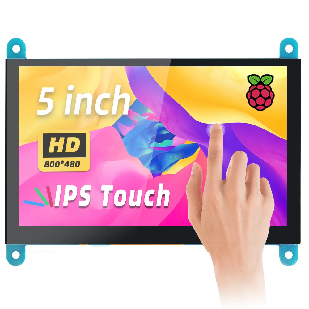 5인치 IPS LCD 정전식 터치스크린 800*480 HDMI 디스플레이 모니터 라즈베리 파이 5 4B 3B용