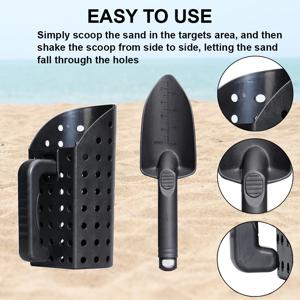 금속 탐지기 모래 국자 및 삽 세트 물 해변을위한 파기 도구 액세서리 금속 감지 빠른 선별