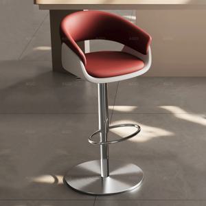 편안한 북유럽 바 의자 거실 북유럽 럭셔리 금속 디자이너 현대 바 의자 크림 가죽 카데이라 홈 가구