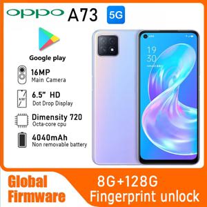 OPPO A73 5G 스마트폰 글로벌 펌웨어 MTk Dimensity 720 4030mAh 배터리 google play 후면 카메라 16MP 중고 전화
