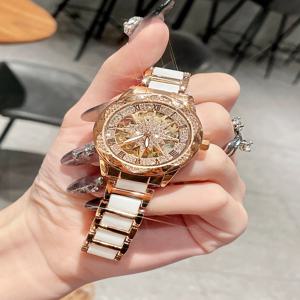 해바라기 세라믹 시계 여성용 틈새 라이트 럭셔리 여성용 시계 기계식 시계, 기계식 시계