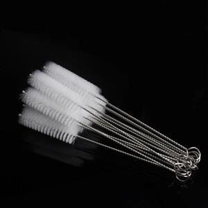 155*57*15mm 304 스테인리스 스틸 나일론 브러시 빨대 시험관 스트립 브러시 좁은 입구 컵 흡입구 컵 청소 브러시