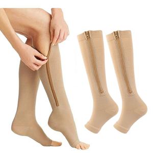 지퍼 압박 양말, 정맥류 지원, 야외 러닝, 피트니스, 하이킹, 피로 방지, 의료용, 당뇨병 부종 완화