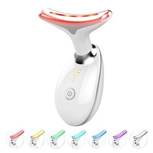 7색 목 얼굴 리프터 EMS 목 얼굴 리프팅 마사지기 피부 탄력 장치 LED 광선 요법 주름 방지 이중턱 제거기