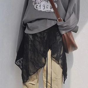 프랑스 레이스업 숏 퍼트 커튼 스커트 스프링 레이어드 스커트 INS 여성 랩 스커트 붕대 드레스 에이프런 커튼 확장 스커트