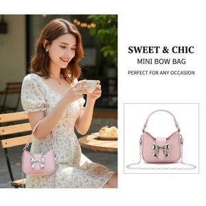 여아용 한국 스타일 공주 가방 귀여운 리본 체인 크로스백 달콤한 리본 핸드백 유아용 지갑 선물