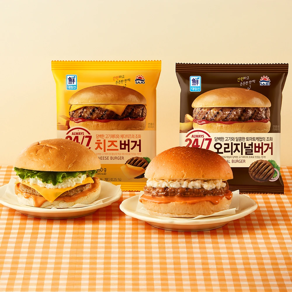 [사조공식샵]오리지널버거 150g*4개/치즈버거 160g*4개