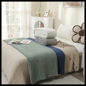 150*200 모슬린 담요 성인 여름 아기 Swaddle 랩 담요 코튼 거즈 소프트 퀸 킹 침대용 대형 침구 이불 담요