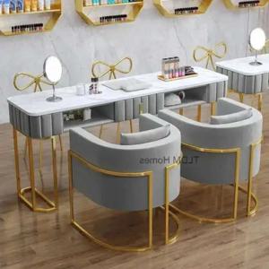 대리석 북유럽 매니큐어 테이블 의자 세트 살롱 가구 전문 매니큐어 테이블 현대 싱글 더블 라이트 럭셔리 네일 테이블