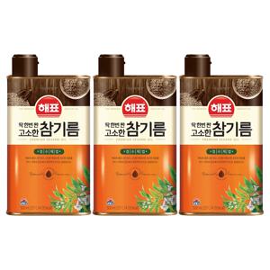 [사조공식샵] 해표 딱 한번짠 고소한참기름 500ml * 3개